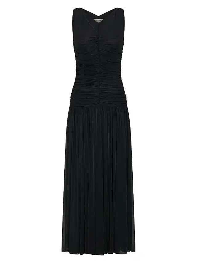 NICHOLAS Women's Melia Ruched Maxi Dress - Black