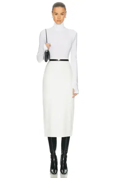 Norma Kamali Straight Midcalf Skirt | Thumbnail 5 Norma Kamali Straight Midcalf Skirt | Thumbnail 5