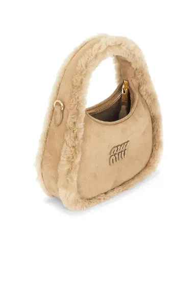 Miu Miu Wander Camoscio Shearling Bag | Thumbnail 6