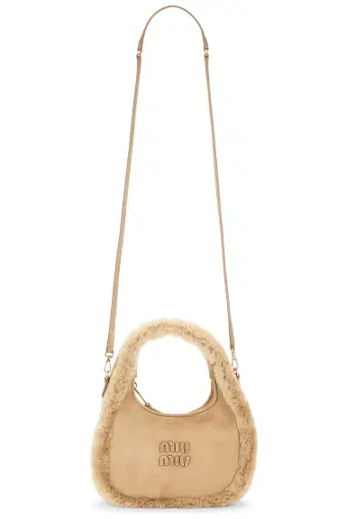 Miu Miu Wander Camoscio Shearling Bag | Thumbnail 1