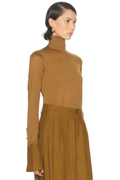 DARKPARK Nora Wool Cuff Long Sleeve Crewneck Top | Thumbnail 2