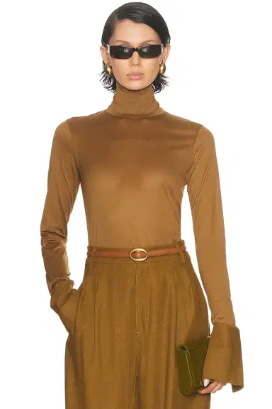 DARKPARK Nora Wool Cuff Long Sleeve Crewneck Top | Thumbnail 1