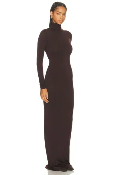 ÉTERNE Long Sleeve Turtleneck Soft Jersey Maxi Dress | Thumbnail 2