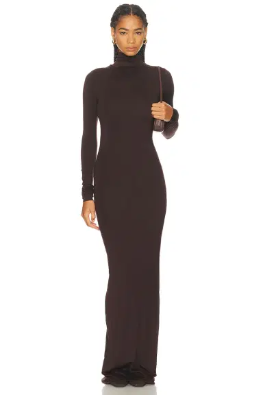 ÉTERNE Long Sleeve Turtleneck Soft Jersey Maxi Dress | Thumbnail 1