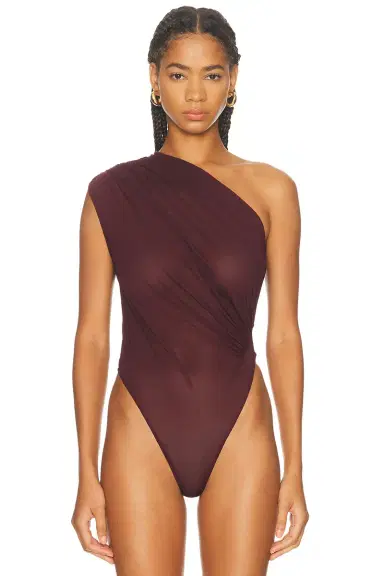 Atlein Asymmetric Draped Bodysuit | Thumbnail 2 Atlein Asymmetric Draped Bodysuit | Thumbnail 2