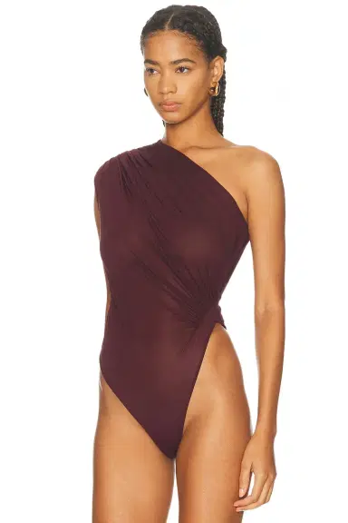 Atlein Asymmetric Draped Bodysuit | Thumbnail 4 Atlein Asymmetric Draped Bodysuit | Thumbnail 4