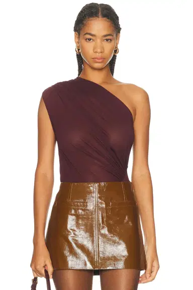 Atlein Asymmetric Draped Bodysuit | Thumbnail 1 Atlein Asymmetric Draped Bodysuit | Thumbnail 1