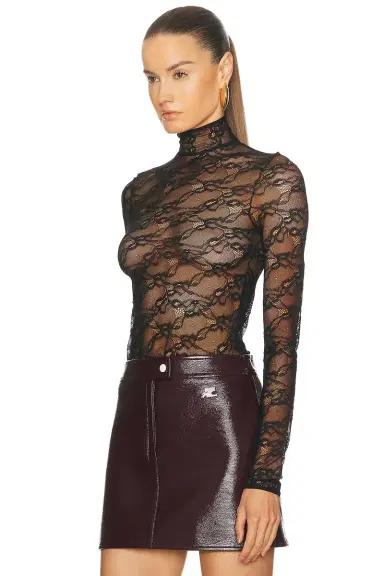 Courrèges Lace Mockneck Top | Thumbnail 3