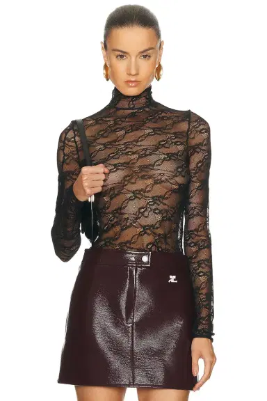 Courrèges Lace Mockneck Top | Thumbnail 1