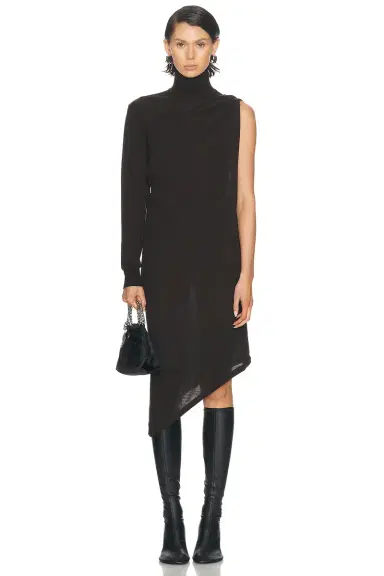 Courreges One Shoulder Wool Long Dress | Thumbnail 4