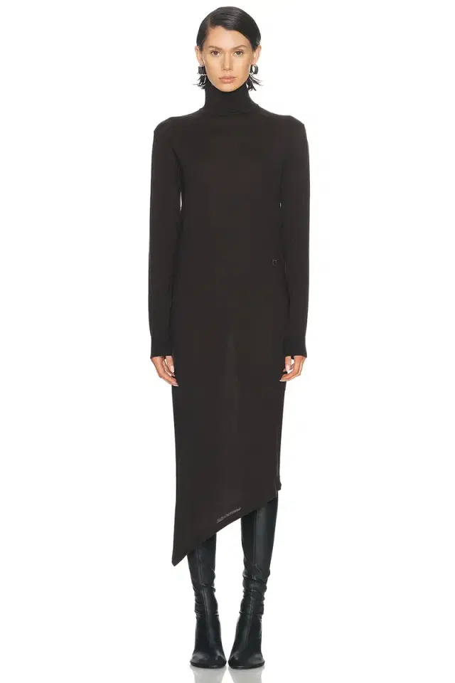 Courreges One Shoulder Wool Long Dress