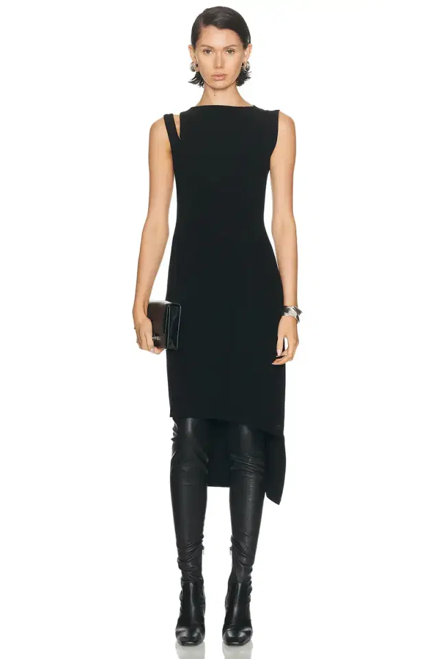 Courreges Oblique Square Rib Dress