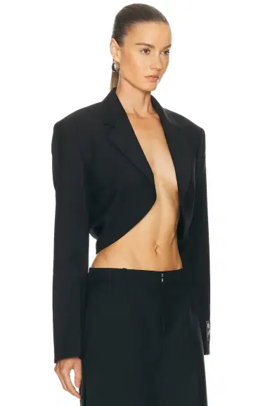 Alexander Wang Cropped Drape Back Blazer | Thumbnail 2 Alexander Wang Cropped Drape Back Blazer | Thumbnail 2