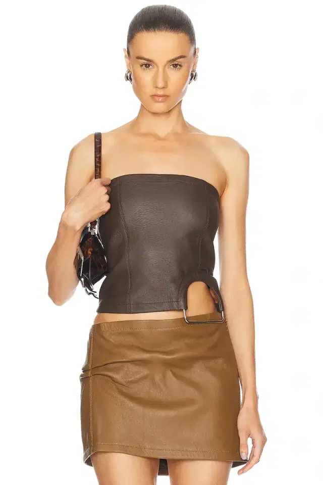 Jade Cropper Leather Bustier Top