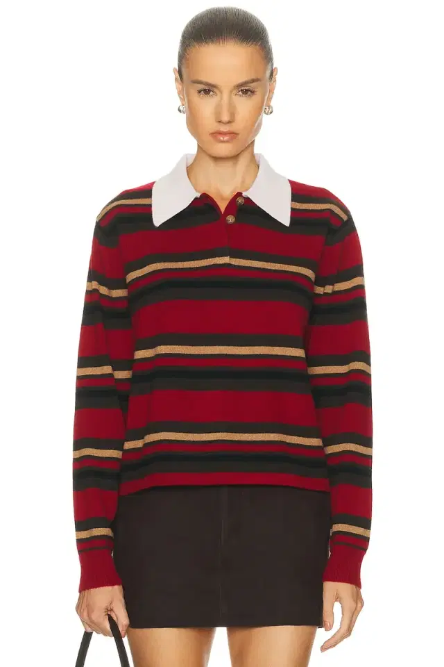Guest In Residence Cropped Stripe Rugby Sweater