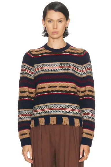 Guest In Residence Western Stripe Crew Sweater | Thumbnail 2