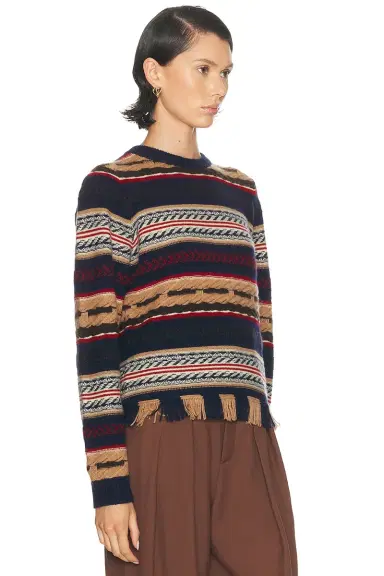 Guest In Residence Western Stripe Crew Sweater | Thumbnail 3