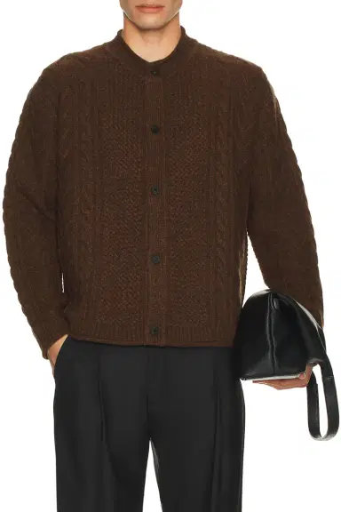 LE 17 SEPTEMBRE Twisted Round Neck Cardigan | Thumbnail 3