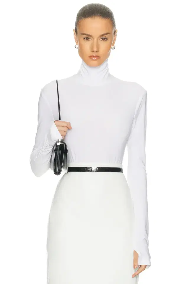Norma Kamali Long Sleeve Turtleneck Bodysuit