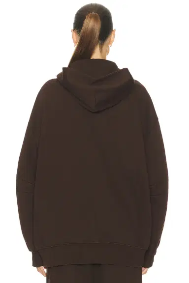 Skims Boyfriend Fleece Boxy Zip-Up Hoodie | Thumbnail 4
