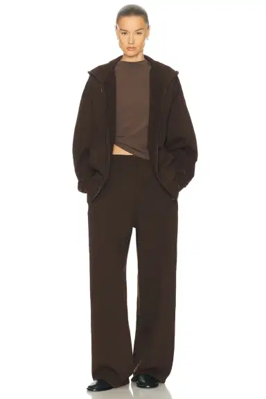 Skims Boyfriend Fleece Boxy Zip-Up Hoodie | Thumbnail 5