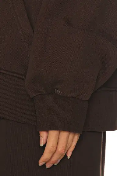 Skims Boyfriend Fleece Boxy Zip-Up Hoodie | Thumbnail 6