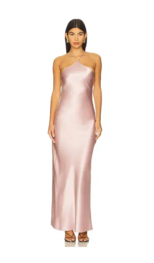 Line & Dot Alisa Satin Maxi Dress