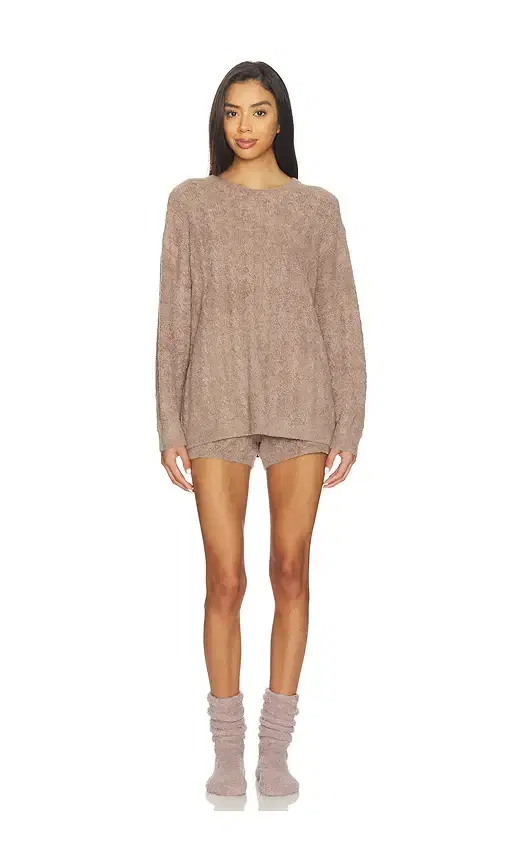 Barefoot Dreams X Revolve Cable Pullover And Short Set