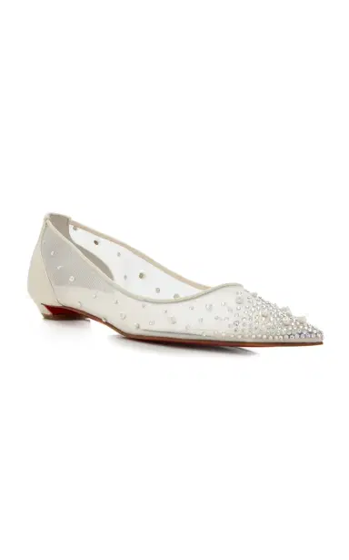 Christian Louboutin Miss Z Embellished Mesh Flat Pumps | Thumbnail 4 Christian Louboutin Miss Z Embellished Mesh Flat Pumps | Thumbnail 4