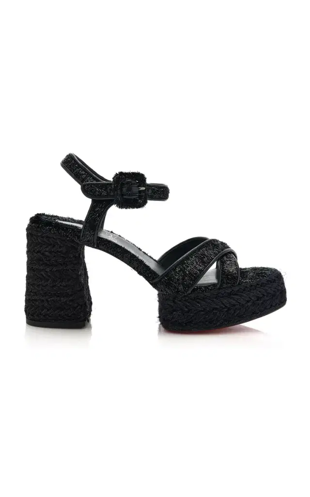 Christian Louboutin Calakala 85mm Velvet-Trimmed Heeled Sandals
