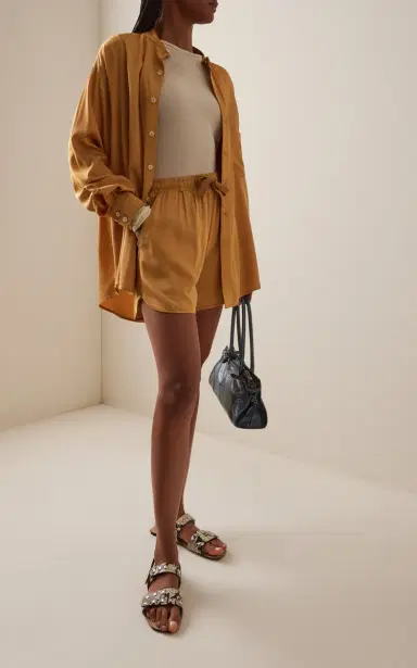 Sanderlak Drawstring Draped Viscose Poplin Shorts | Thumbnail 2 Sanderlak Drawstring Draped Viscose Poplin Shorts | Thumbnail 2