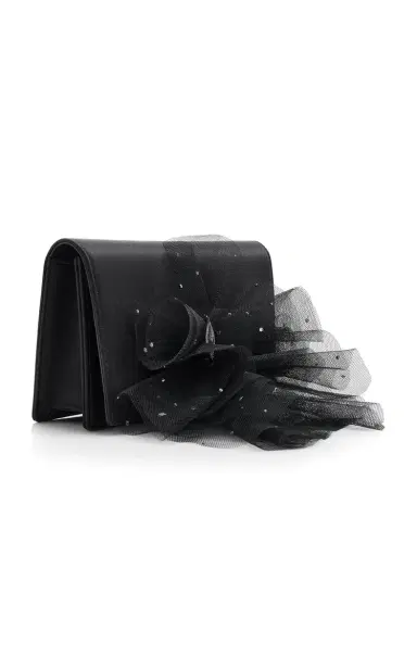 Christian Louboutin Bettina Tulle-Embellished Satin Clutch | Thumbnail 4