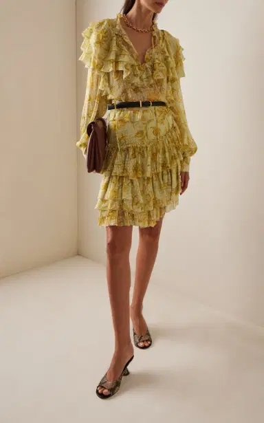 Etro Ruffled Silk-Blend Mini Skirt | Thumbnail 2