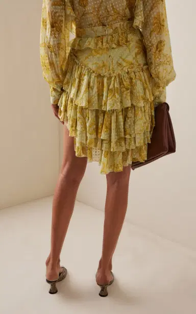 Etro Ruffled Silk-Blend Mini Skirt | Thumbnail 4