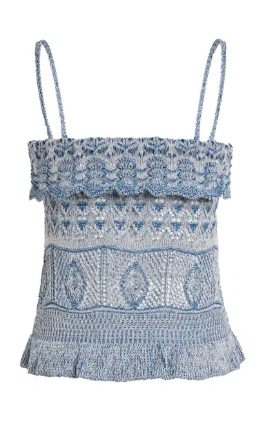 Etro Ruffled Knit Cropped Top | Thumbnail 6 Etro Ruffled Knit Cropped Top | Thumbnail 6