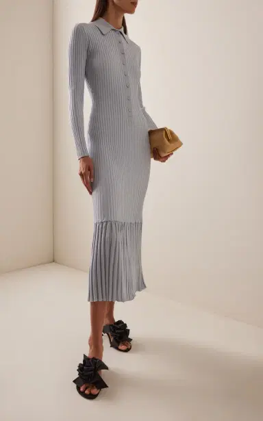 Proenza Schouler Luiza Ribbed-Knit Midi Dress | Thumbnail 2 Proenza Schouler Luiza Ribbed-Knit Midi Dress | Thumbnail 2