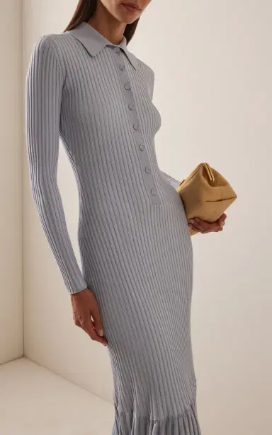 Proenza Schouler Luiza Ribbed-Knit Midi Dress | Thumbnail 3 Proenza Schouler Luiza Ribbed-Knit Midi Dress | Thumbnail 3