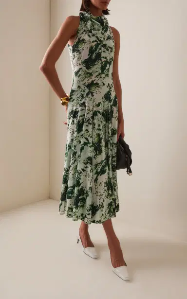 Proenza Schouler Adelide Printed Midi Dress | Thumbnail 2 Proenza Schouler Adelide Printed Midi Dress | Thumbnail 2
