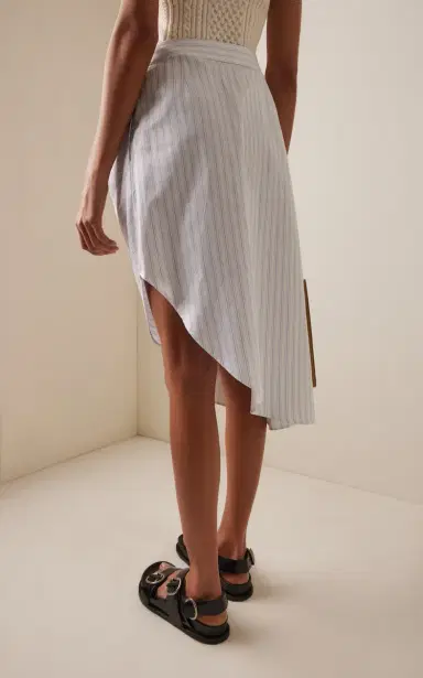 JW Anderson Asymmetric Draped Cotton Midi Skirt | Thumbnail 4 JW Anderson Asymmetric Draped Cotton Midi Skirt | Thumbnail 4