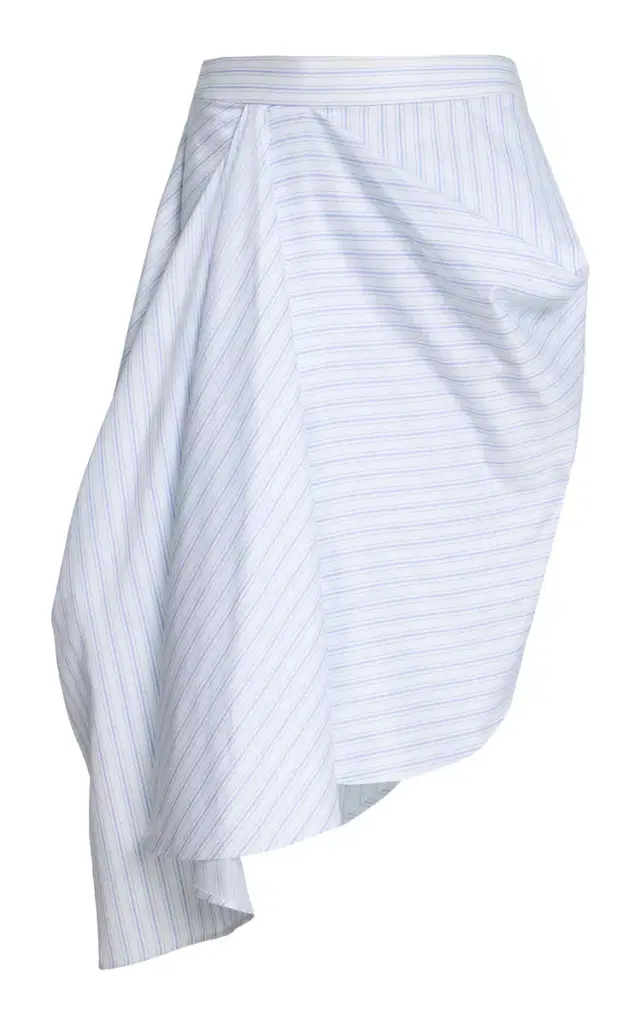 JW Anderson Asymmetric Draped Cotton Midi Skirt