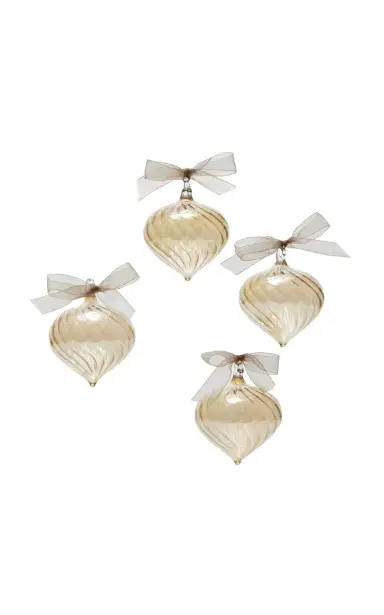 Moda Domus Set-of-Four Hand-Blown Glass Ornaments - Multi | Thumbnail 4 Moda Domus Set-of-Four Hand-Blown Glass Ornaments - Multi | Thumbnail 4