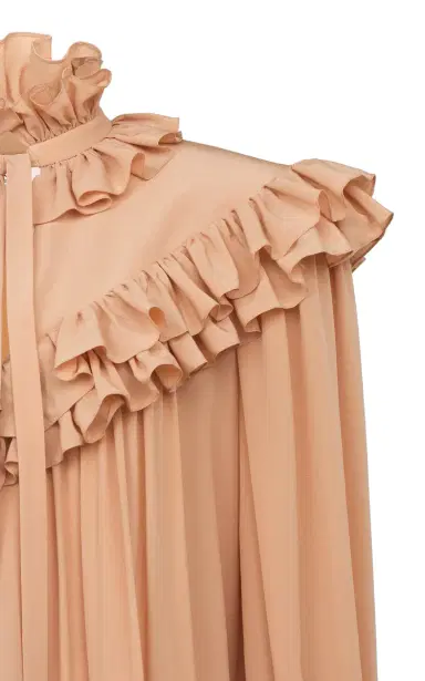 Chloé Oversized Ruffled Crepe De Chine Top | Thumbnail 3