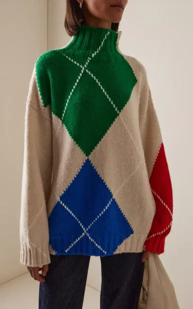 JW Anderson x Pringle of Scotland Oversized Argyle Wool Turtleneck Sweater | Thumbnail 3 JW Anderson x Pringle of Scotland Oversized Argyle Wool Turtleneck Sweater | Thumbnail 3