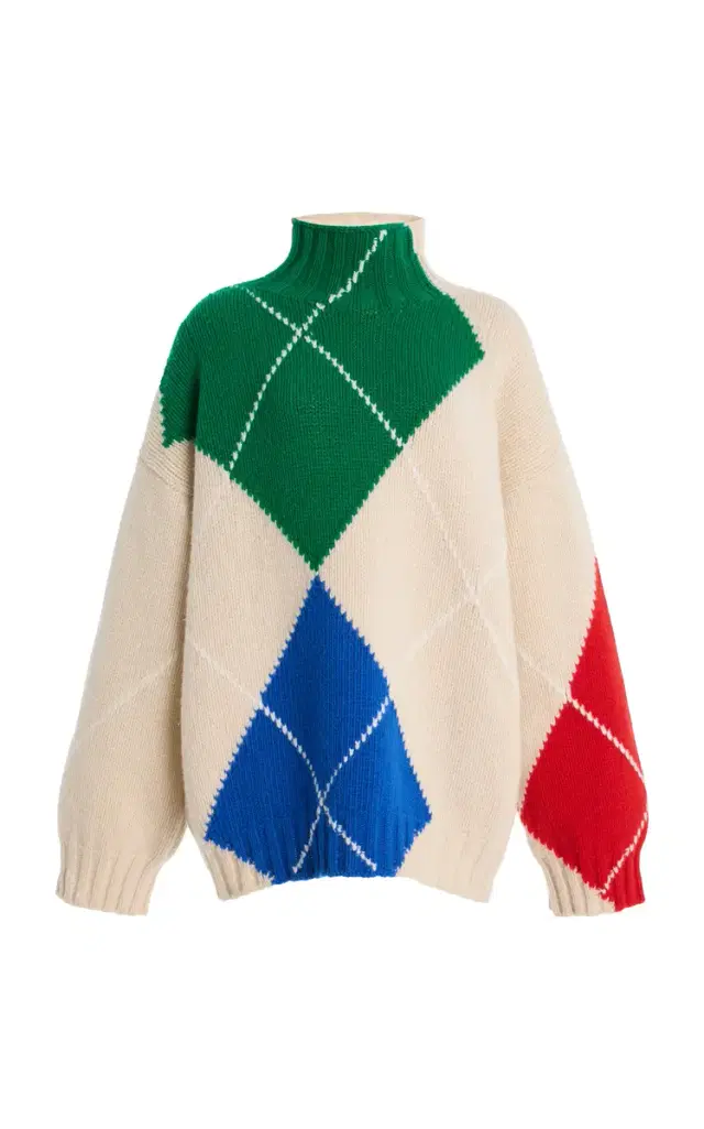 JW Anderson x Pringle of Scotland Oversized Argyle Wool Turtleneck Sweater