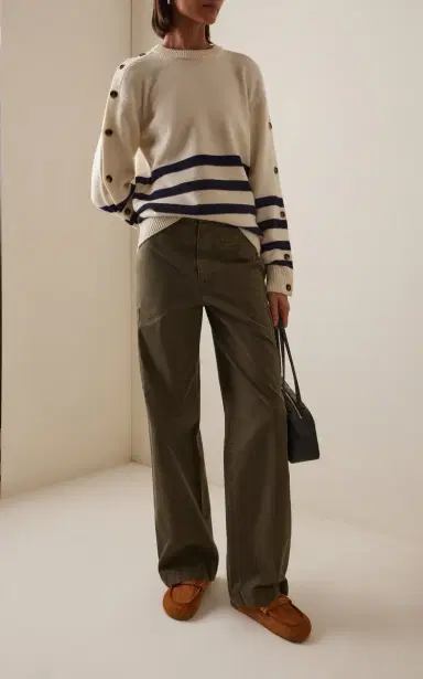 JW Anderson Button-Sleeve Breton Wool Sweater | Thumbnail 3 JW Anderson Button-Sleeve Breton Wool Sweater | Thumbnail 3