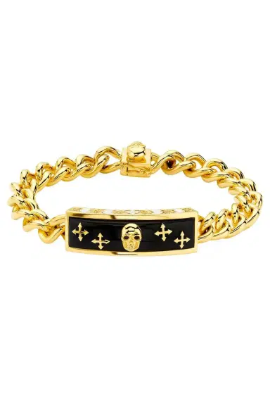 BUDDHA MAMA Onyx Skull Biker Bracelet | Thumbnail 1