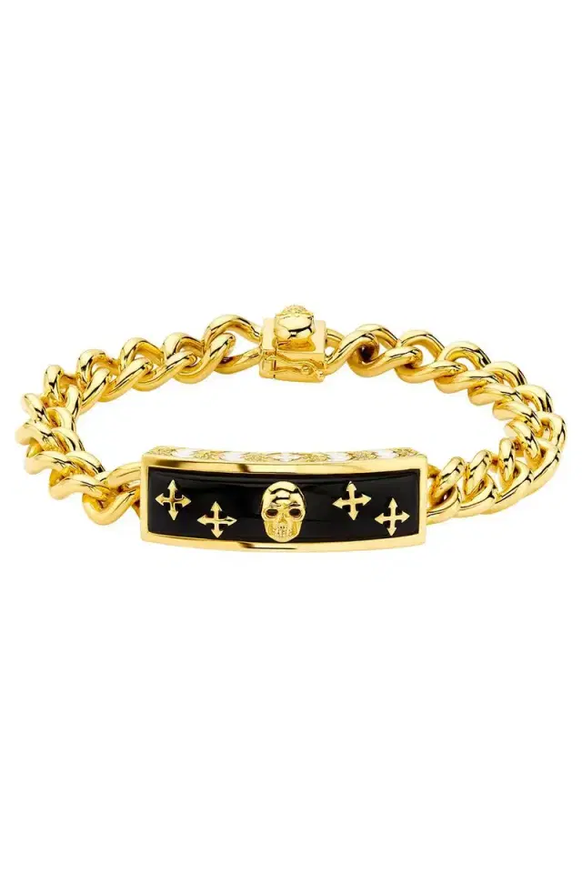 BUDDHA MAMA Onyx Skull Biker Bracelet