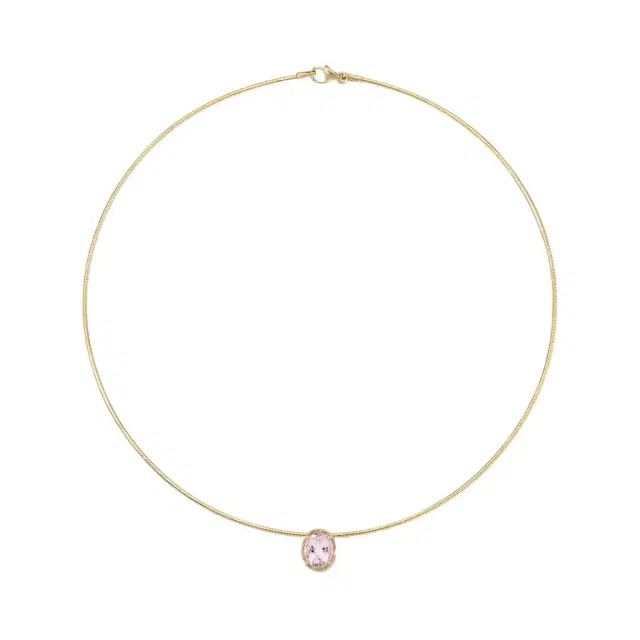 Stephanie Gottlieb Margot Pink Morganite Oval Cut Necklace