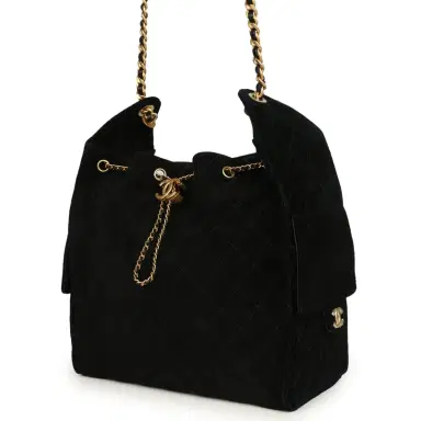 Chanel Chanel Medium 25 Hobo Bag Black Suede Antique Gold Hardware | Thumbnail 3 Chanel Chanel Medium 25 Hobo Bag Black Suede Antique Gold Hardware | Thumbnail 3