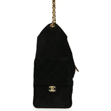 Chanel Chanel Medium 25 Hobo Bag Black Suede Antique Gold Hardware | Thumbnail 4 Chanel Chanel Medium 25 Hobo Bag Black Suede Antique Gold Hardware | Thumbnail 4